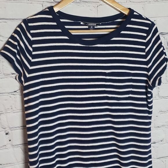 Land's End Navy Blue/White Stripped Dress - Picture 3 of 5